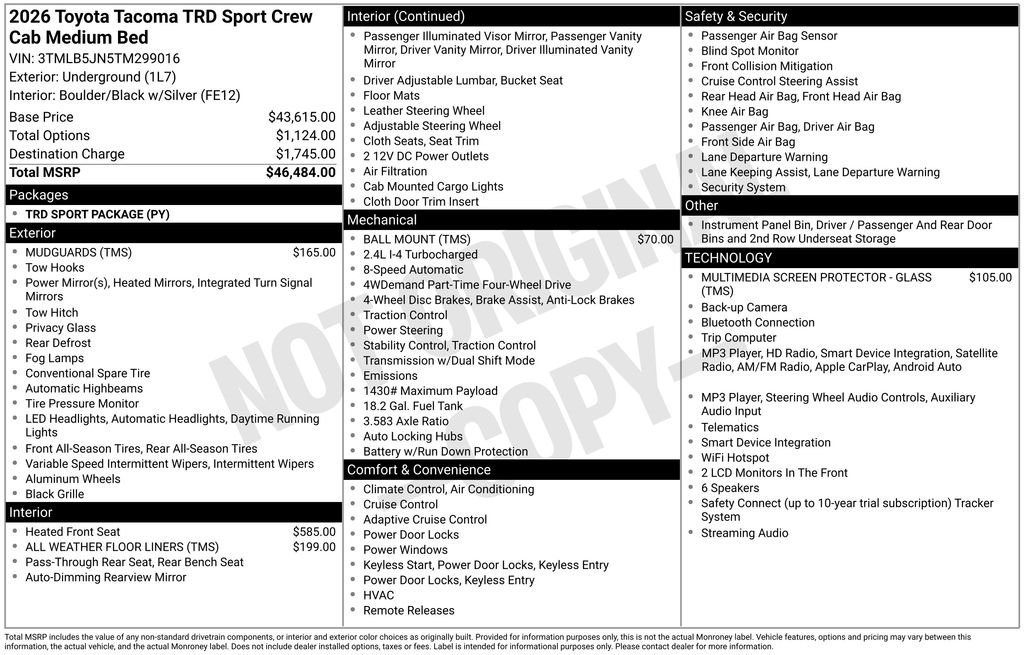 New 2026 Underground Toyota  TRD Sport image 23