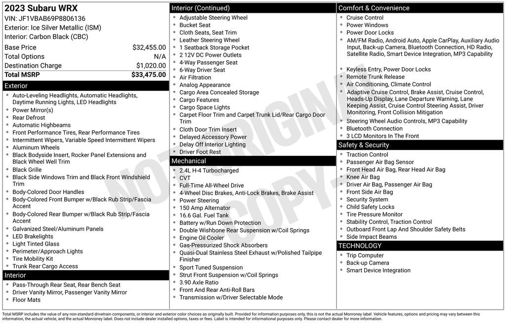 Used 2023 Silver Subaru Base image 34