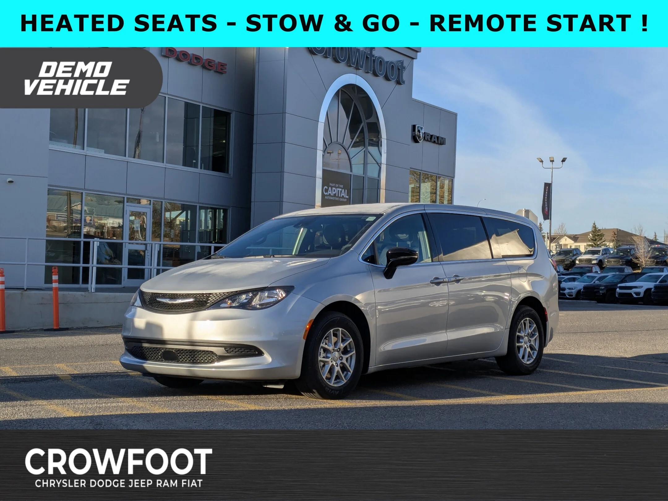 New 2026 Silver Chrysler SXT - - FWD - Stow n Go Seats - Power Sliding Doors - 10.1 Touchscreen - Heated Seats & More! image 1