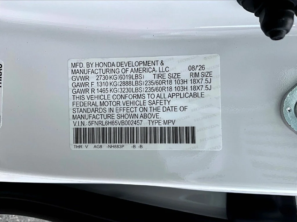 New 2027 Platinum White Pearl Honda EX-L image 22