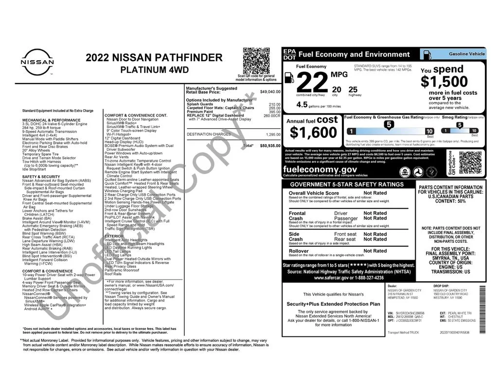 Used 2022 White Nissan Platinum image 17