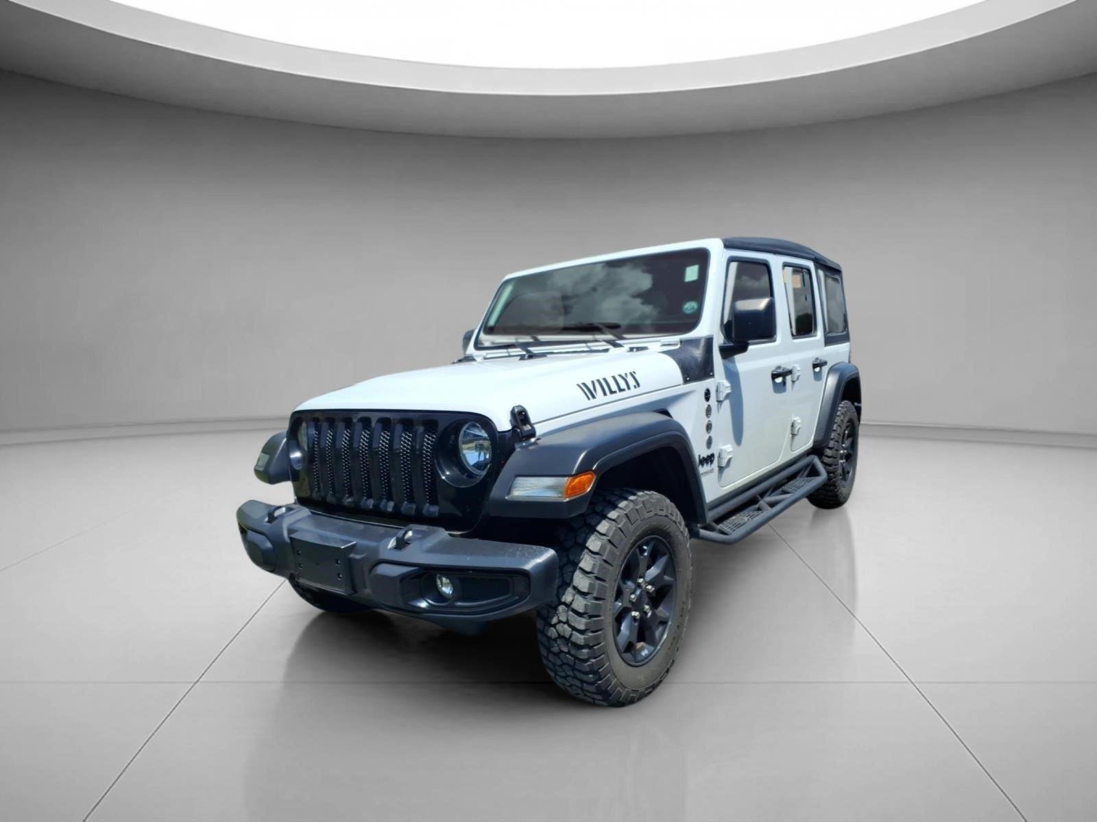 Used 2022 Bright White Clearcoat Jeep Unlimited Willys Sport image 1