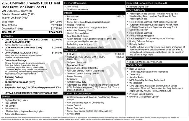 New 2026 Summit White Chevrolet LT Trail Boss image 6