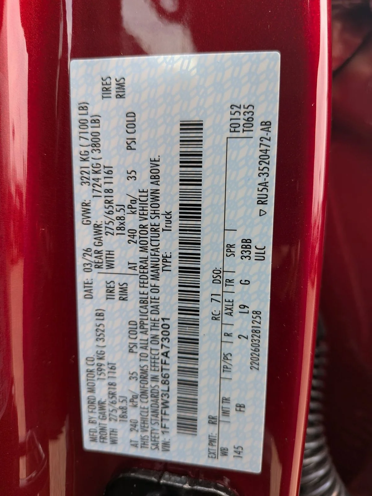 New 2026 Ruby Red Metallic Tinted Clearcoat Ford XLT image 33