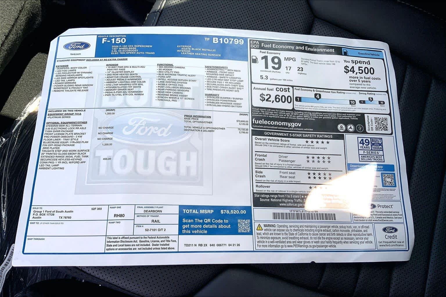 New 2026 Agate Black Metallic Ford Platinum® image 21