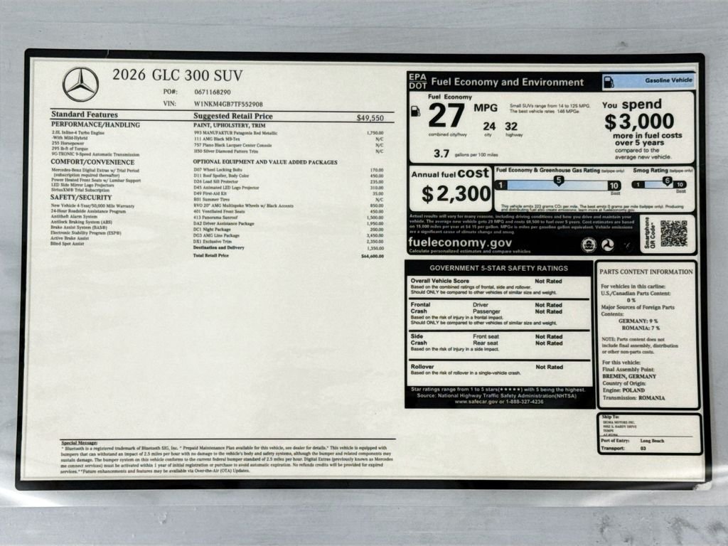New 2026 Patagonia Red Metallic Mercedes-Benz GLC 300 image 9