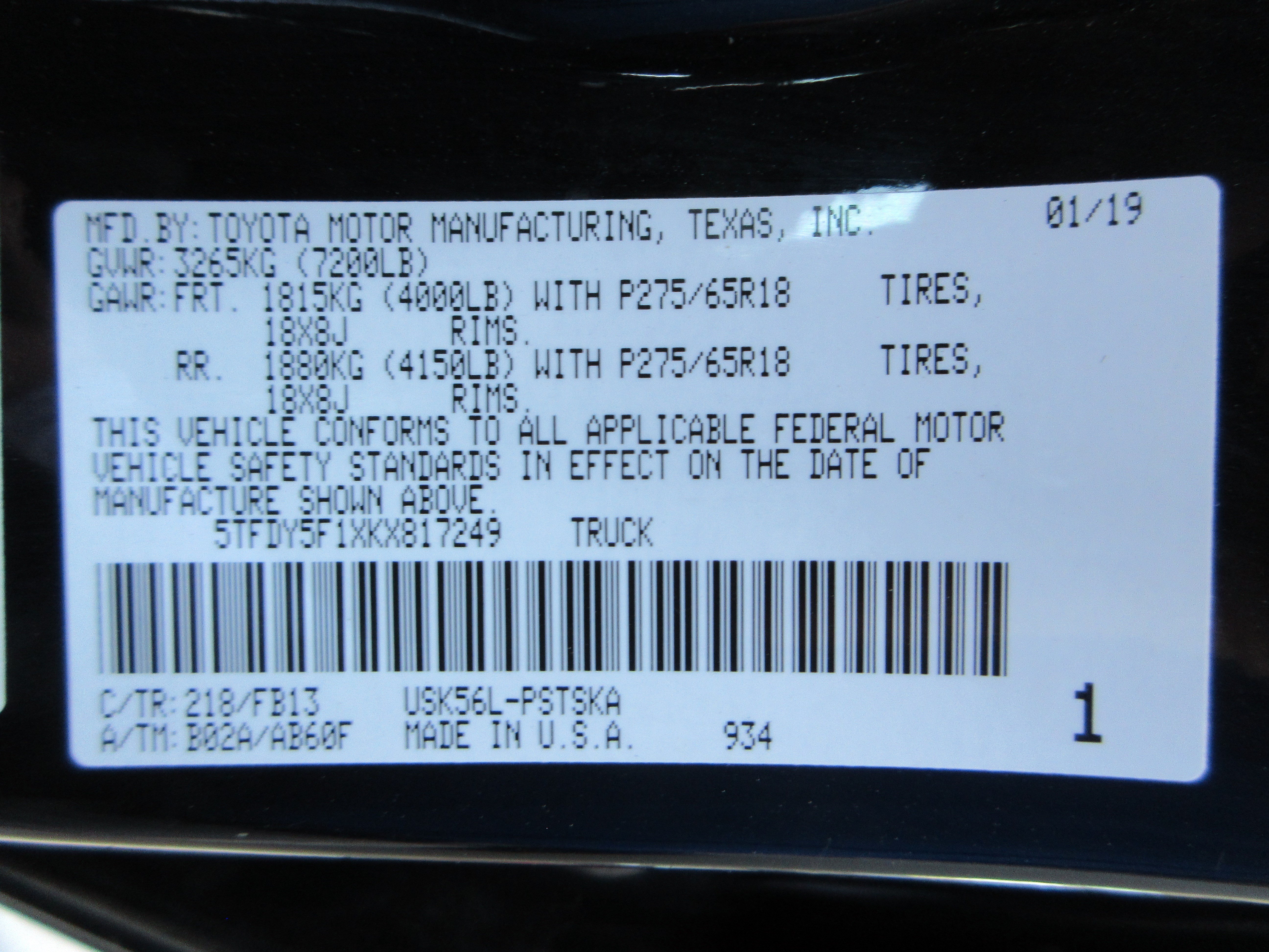 Used 2019 Midnight Black Metallic Toyota SR5 image 47