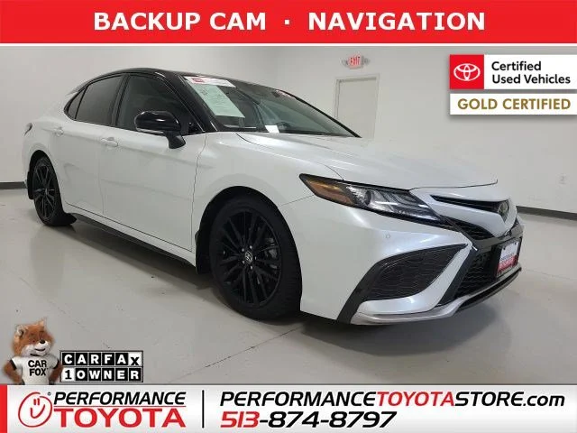 Certified Used 2022 Wind Chill Pearl/Midnight Black Metallic Toyota XSE V6 image 1