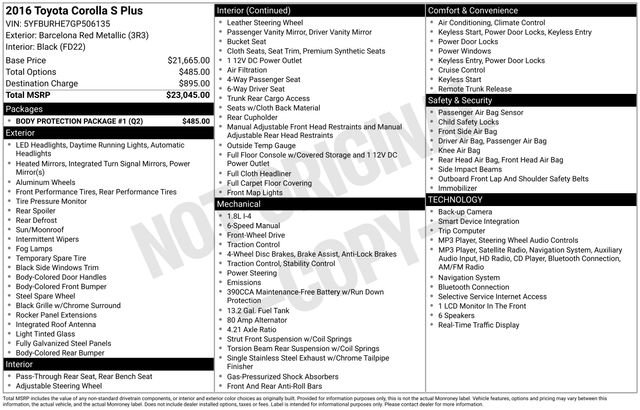 Certified Used 2016 Red Toyota S Plus image 6