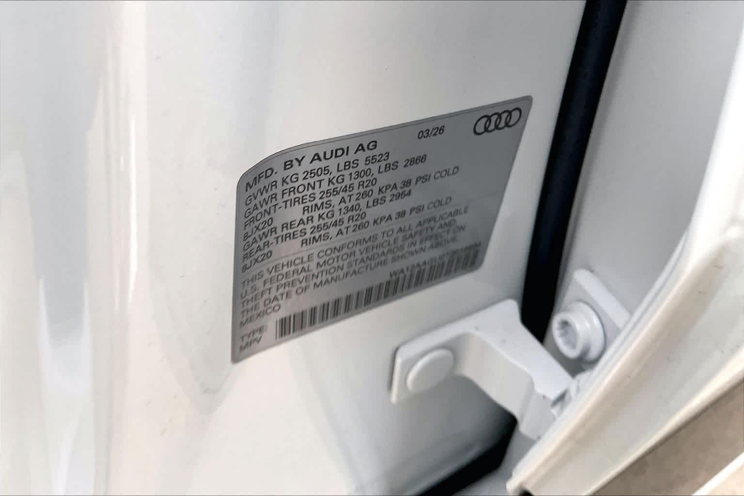 Used 2026 Glacier White Metallic Audi Premium Plus image 35