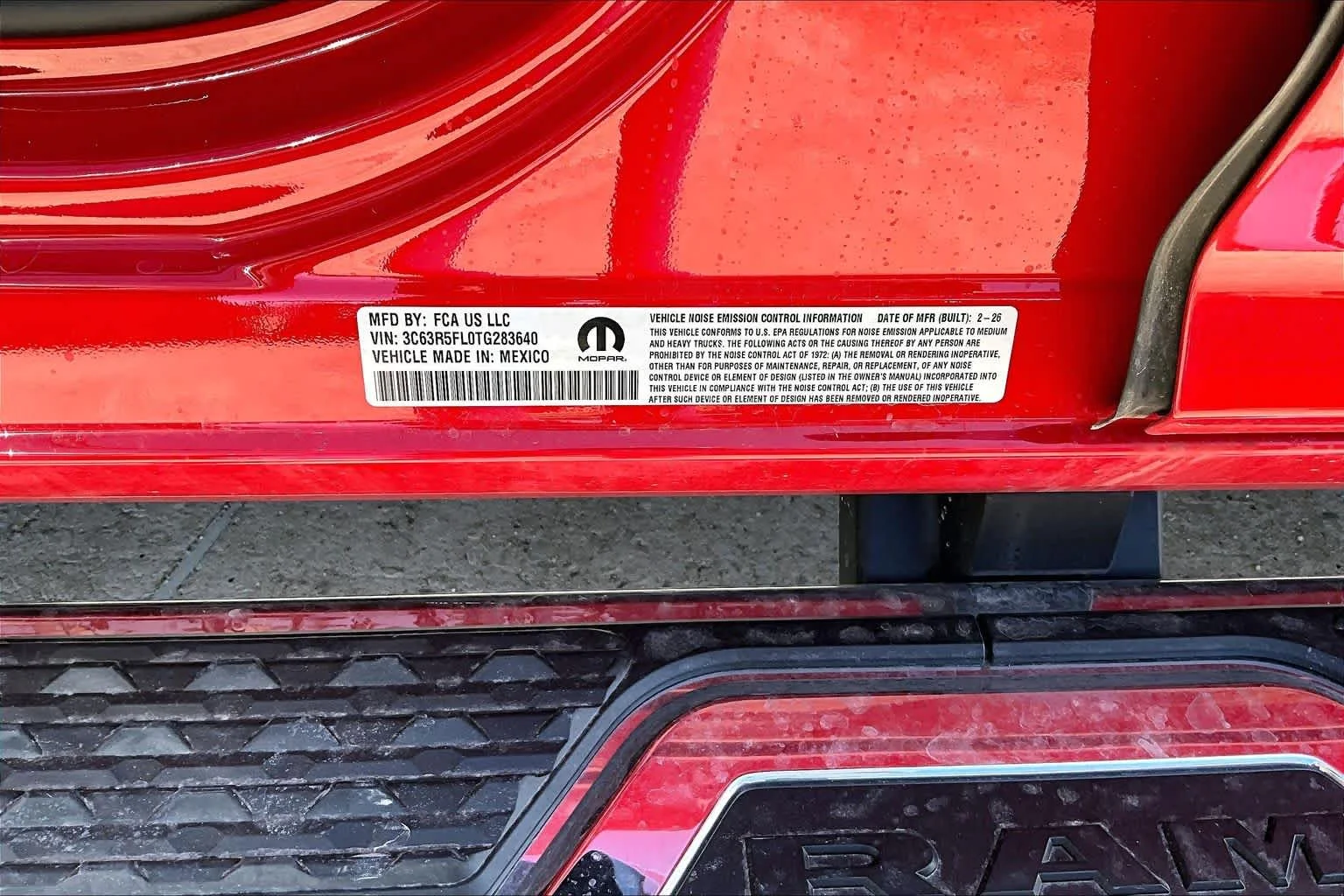 New 2026 Flame Red Clear-Coat Exterior Paint RAM Laramie image 21