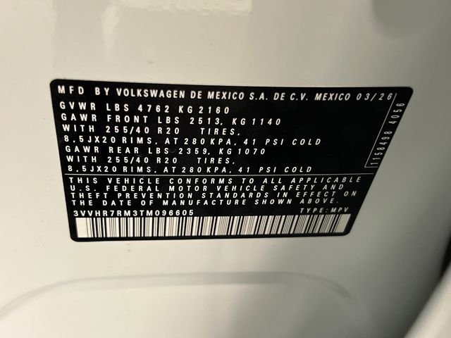 New 2026 White Volkswagen 2.0T SE R-Line Black image 22
