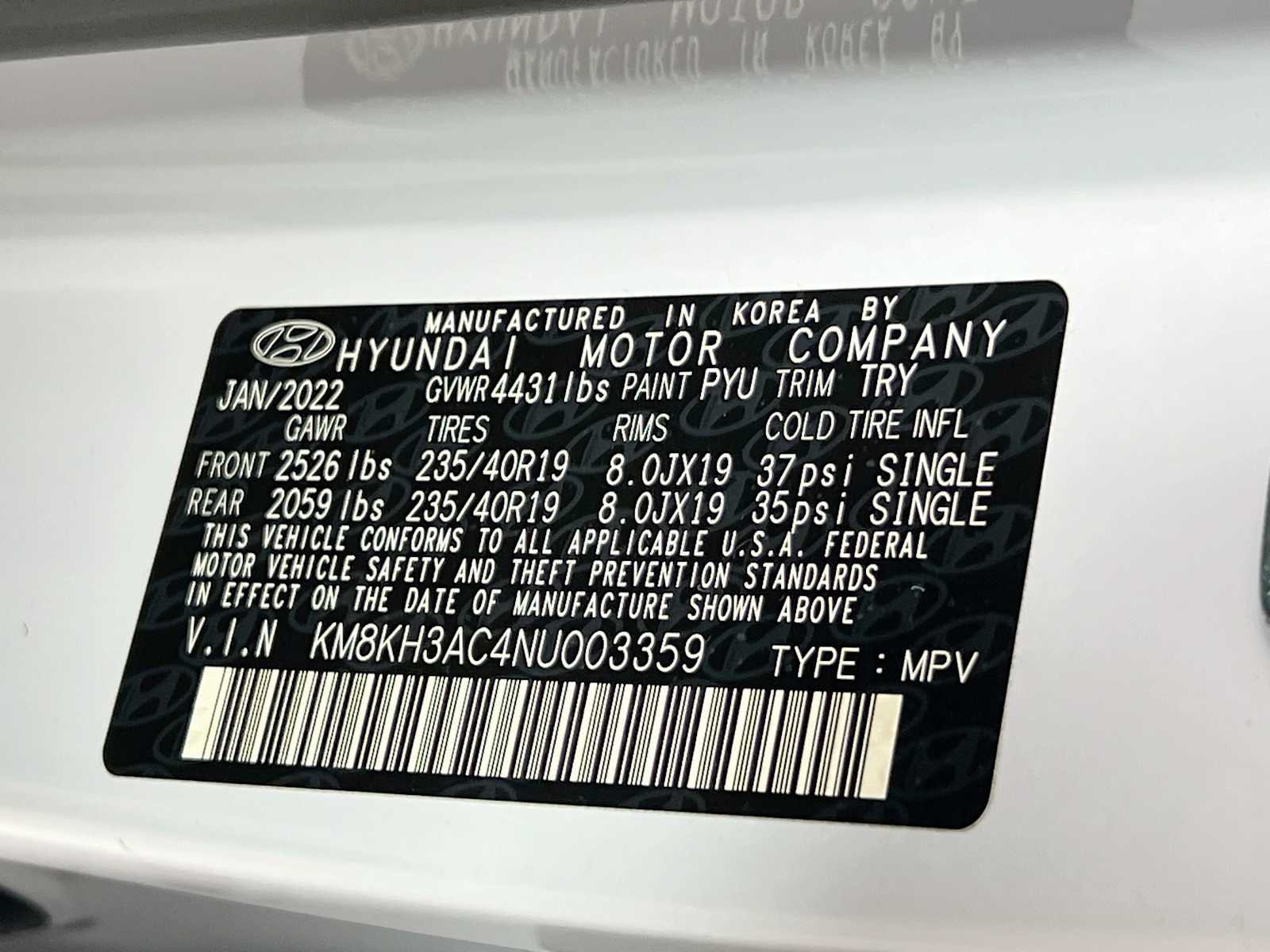 Used 2022 Sonic Blue Hyundai  image 31