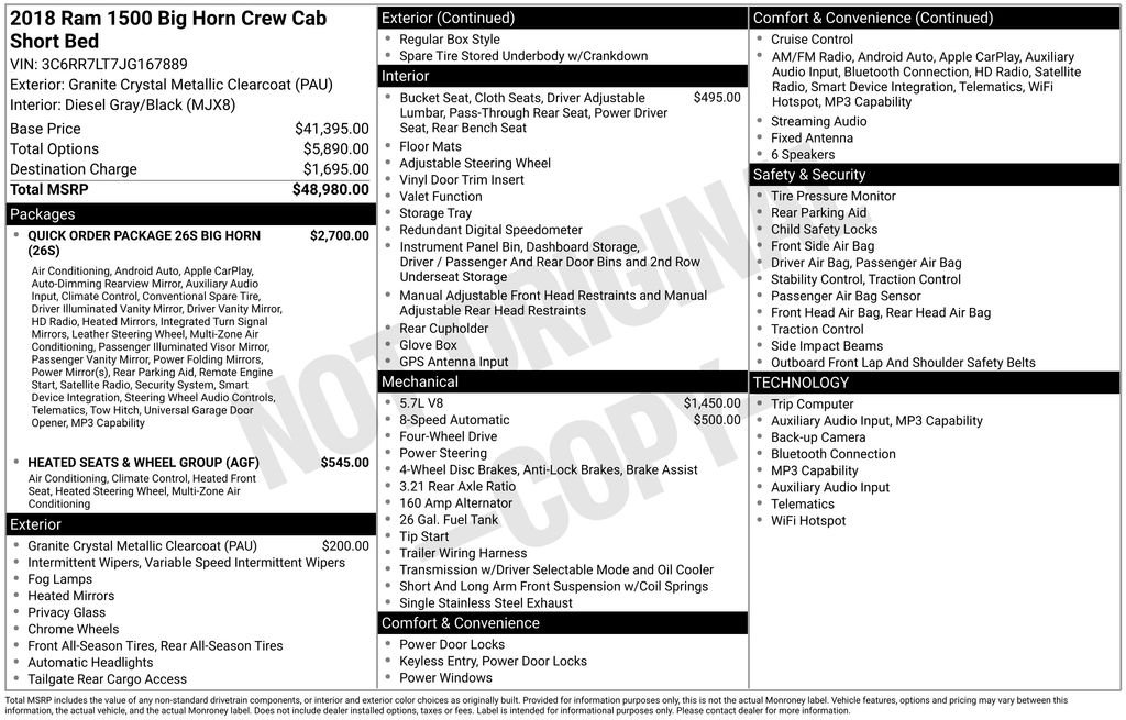 Used 2018 Gray Ram Big Horn image 6