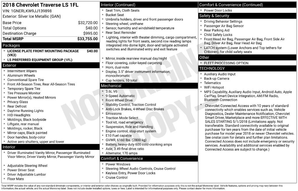 Used 2018 Silver Chevrolet LS image 3