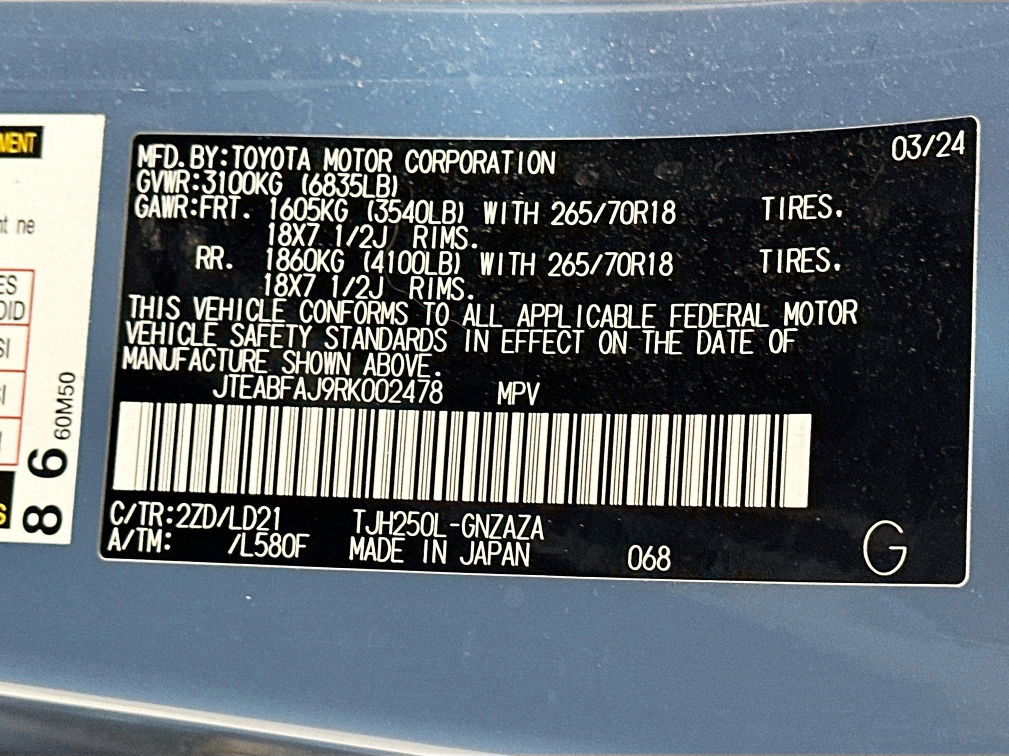 Used 2024 Smokey Blue [Blue] Toyota BASE image 41