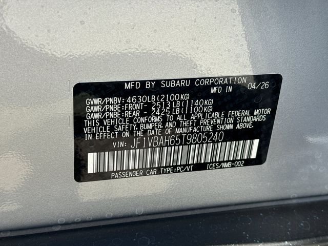 New 2026 ICE SILVER METALLIC Subaru Premium image 36