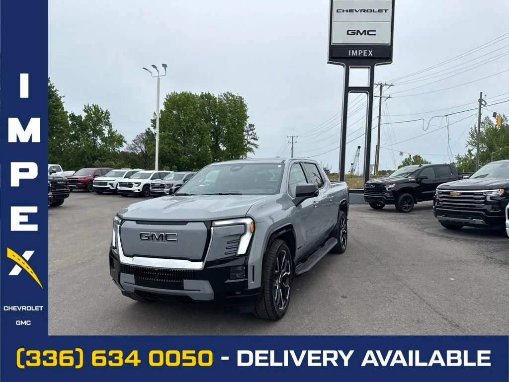 Thunderstorm Gray 2025 GMC Sierra EV Denali Crew Cab (Max Range) e4WD Pickup Truck All-Wheel Drive