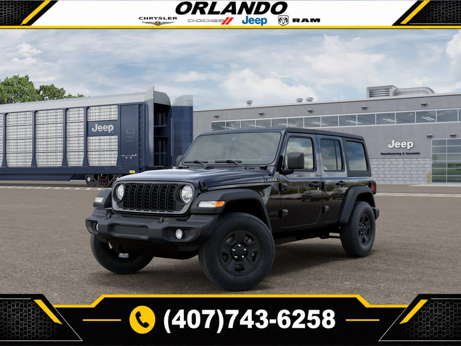 New 2026 Black Clearcoat Jeep Sport image 1