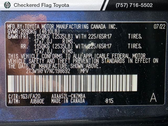 Used 2022 Magnetic Gray Metallic Toyota XLE image 23