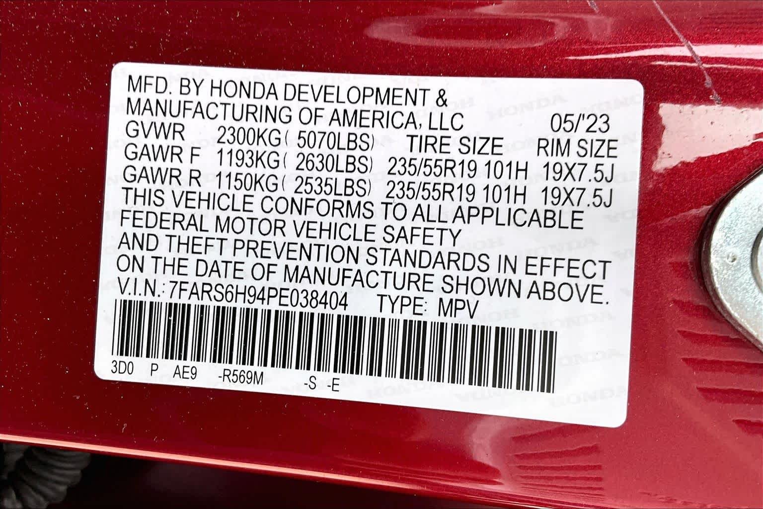 Used 2023 Radiant Red Metallic Honda Sport Touring image 35