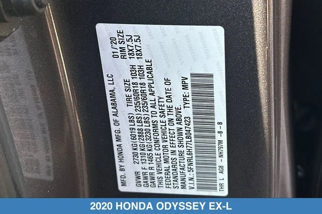 2020 Honda Odyssey EX-L - Photo 34