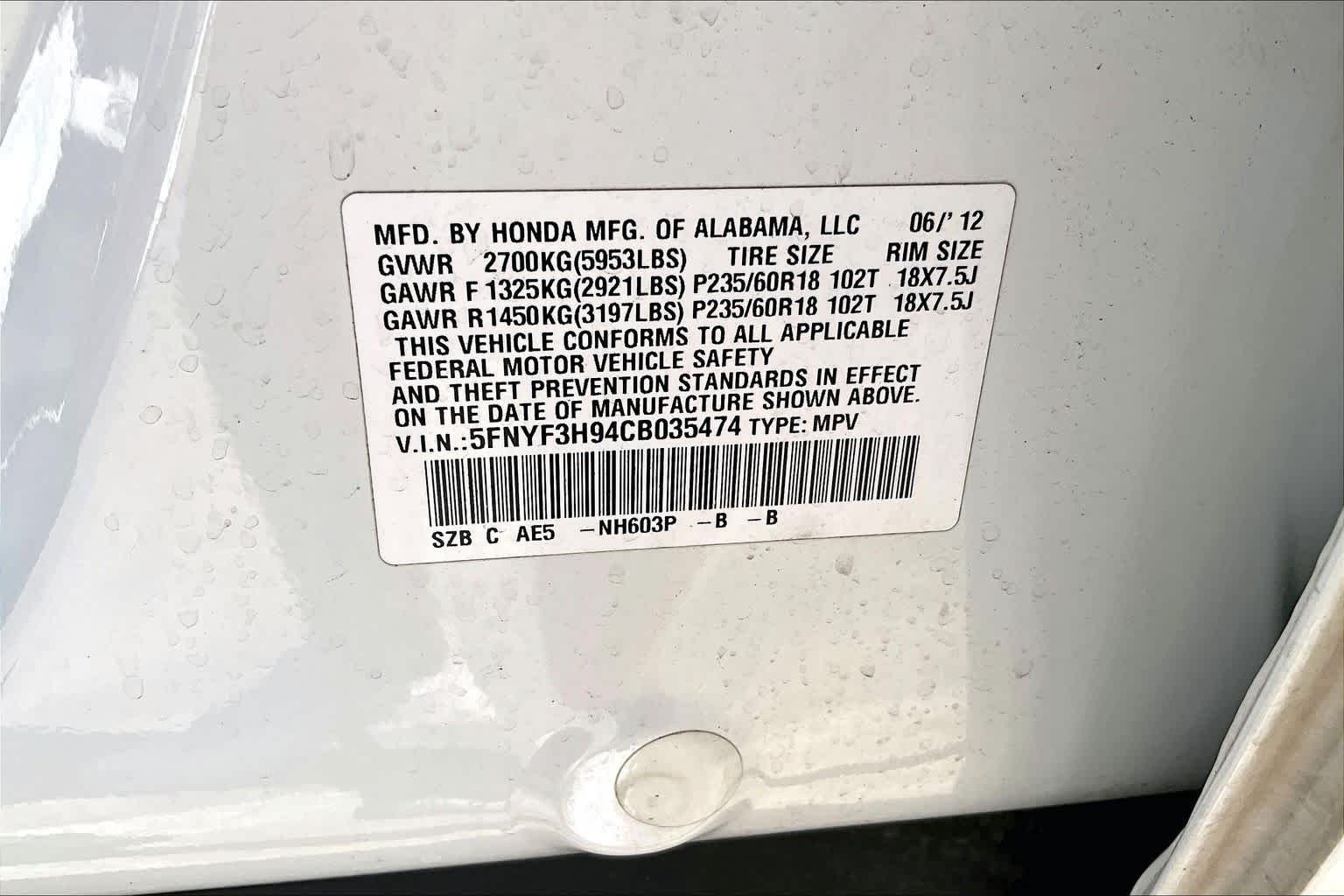 Used 2012 White Diamond Pearl Honda Touring image 34