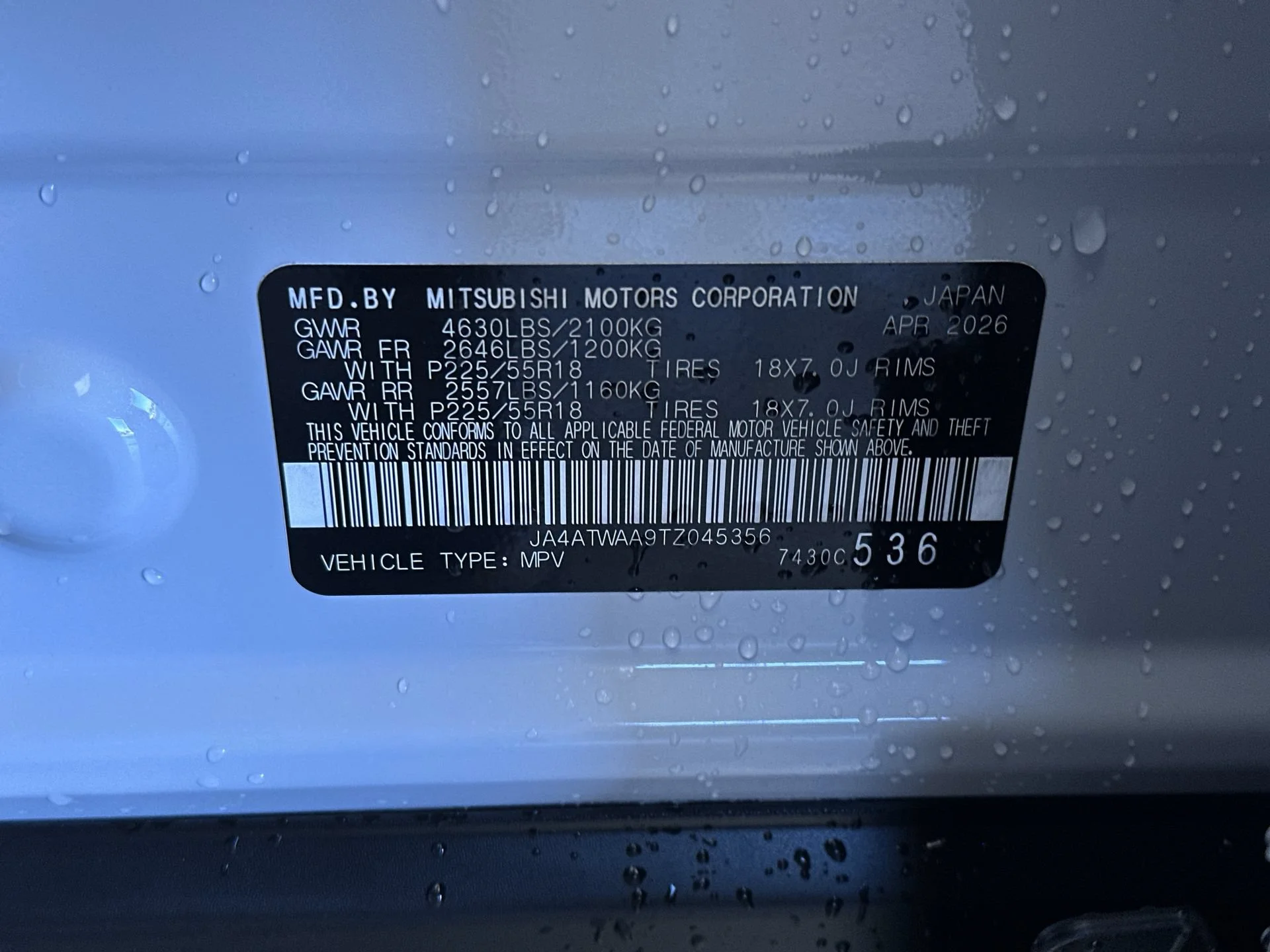New 2026 White Diamond Mitsubishi SE image 13