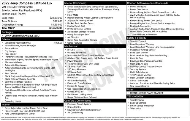 Used 2022 Red Jeep Latitude Lux image 15