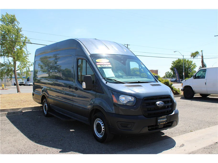 Used 2020 Gray Ford Extended Length High Roof Van 3D image 1