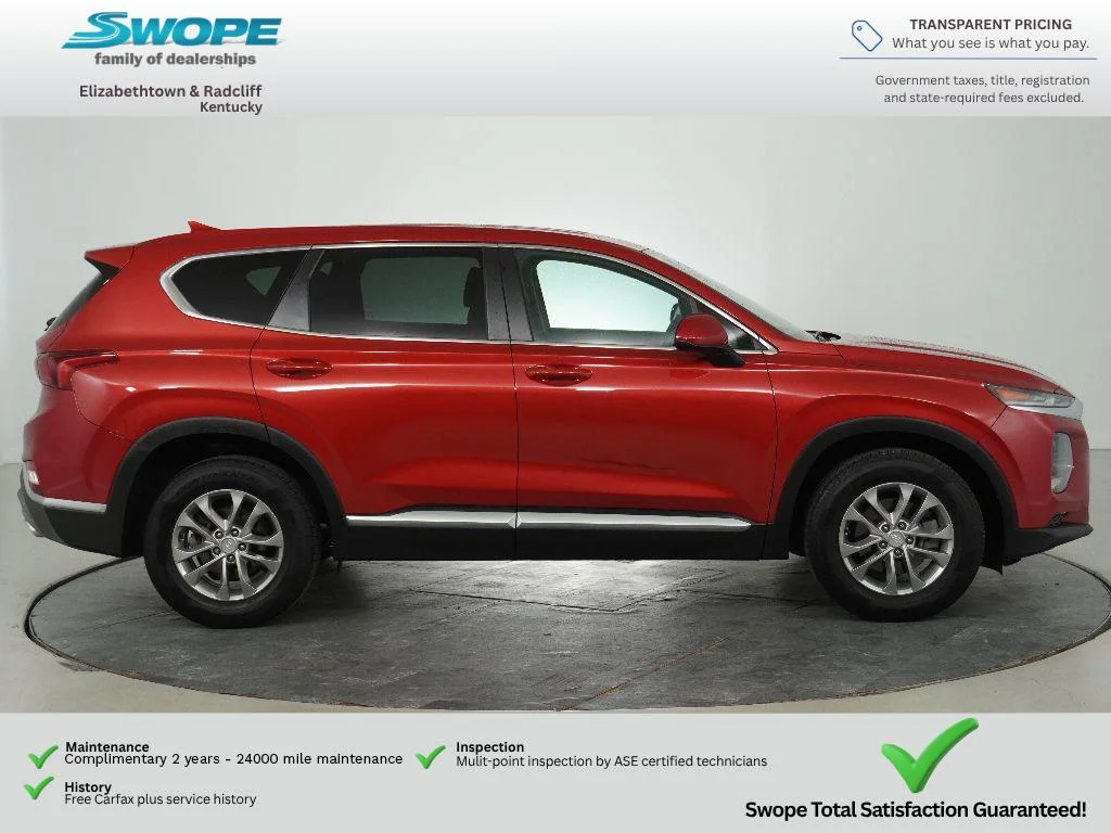 Certified 2019 Hyundai Santa Fe SE with VIN 5NMS23AD8KH011255 for sale in Elizabethtown, KY