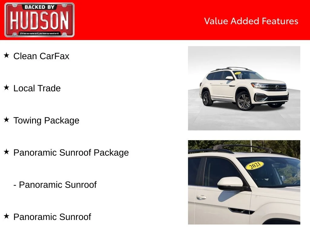 Used 2021 White Volkswagen 3.6L V6 SE w/Technology R-Line image 3