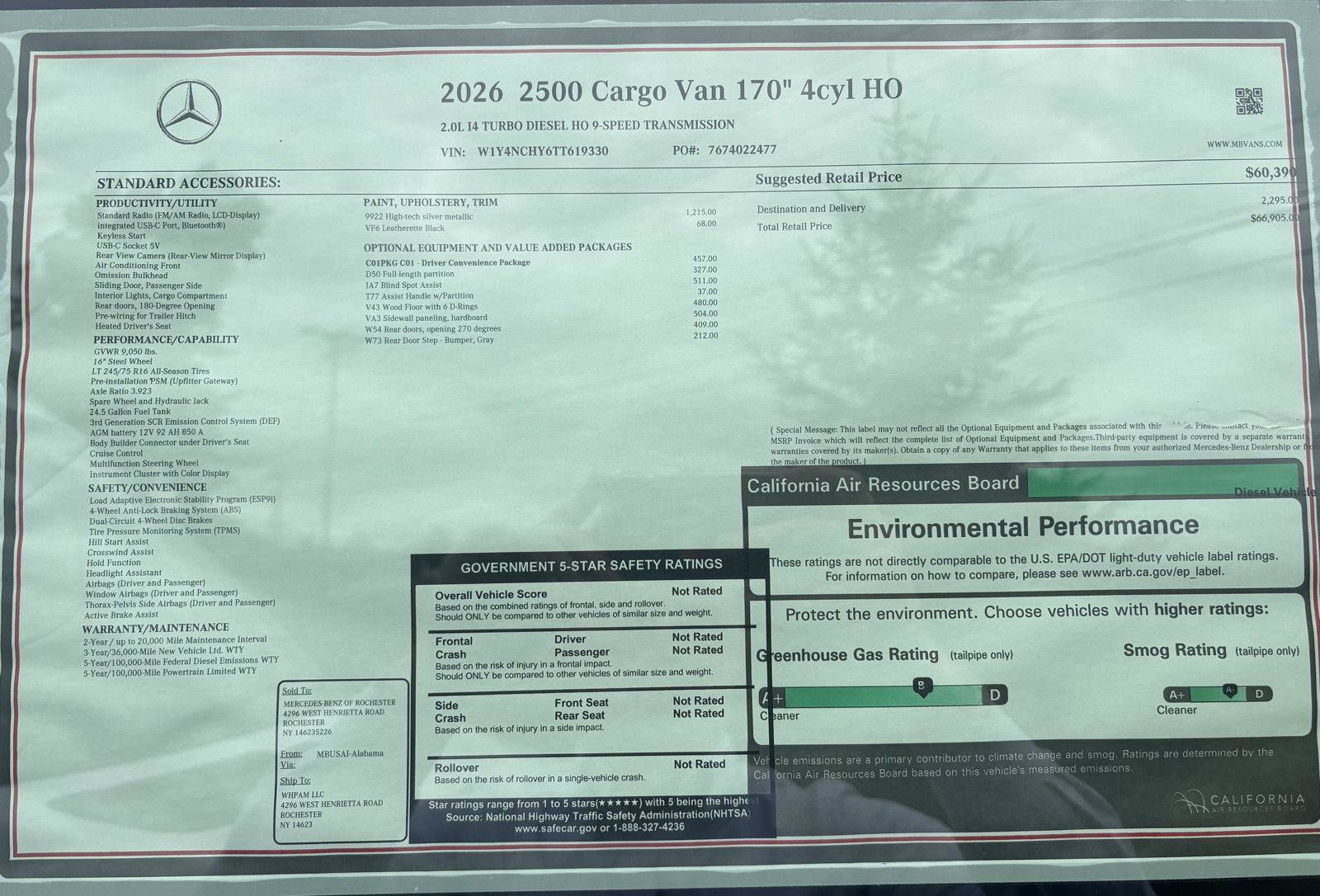 New 2026 high-tech silver metallic Mercedes-Benz Cargo Van 170” 4cyl HO image 34