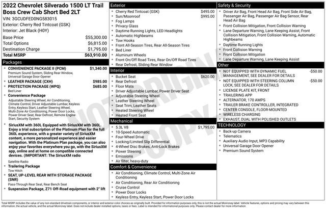 Used 2022 Cherry Red Chevrolet LT Trail Boss image 38