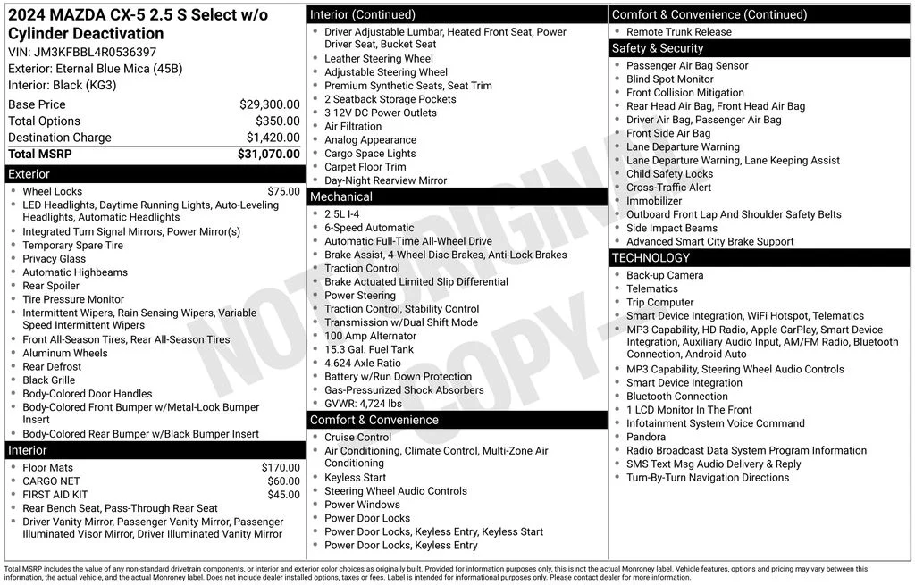 Certified Used 2024 Blue Mazda 2.5 S Select Package image 10