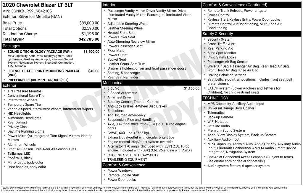 Used 2020 Silver Chevrolet LT image 2