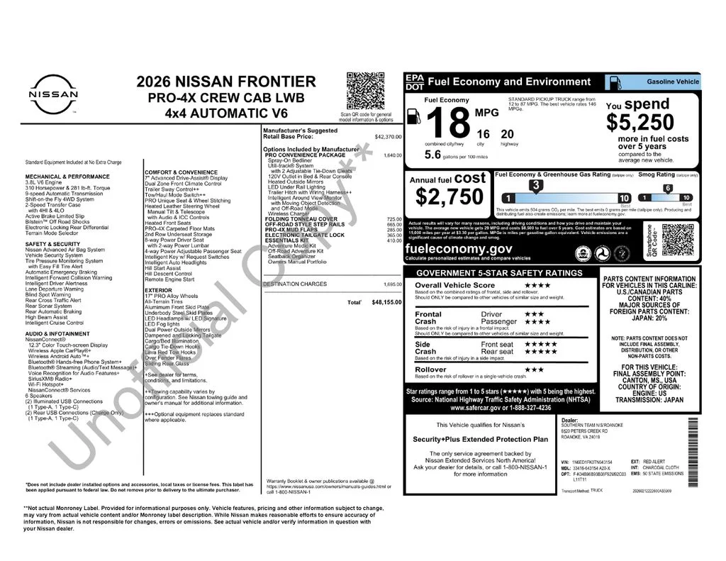 New 2026 Red Alert Nissan Crew Cab PRO-4X® Long Bed image 6