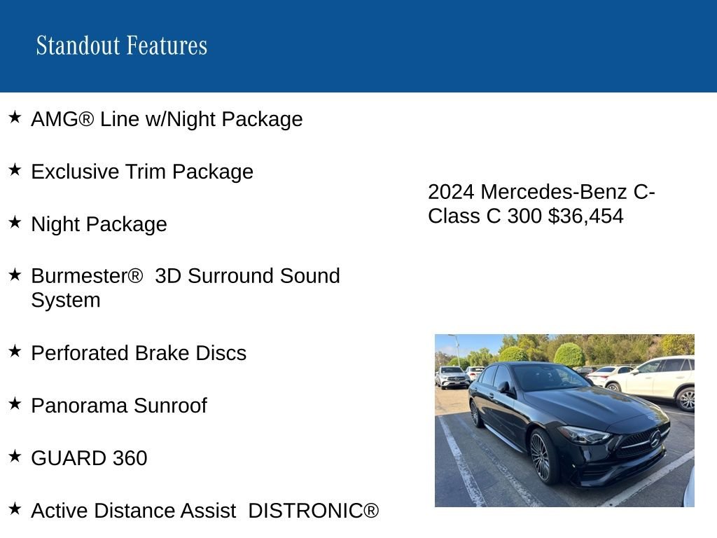 Certified Used 2024 Black Mercedes-Benz C 300 image 9