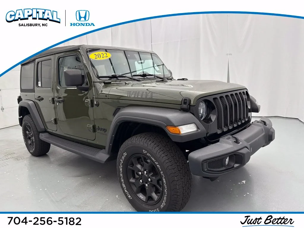 Used 2022 Green Jeep Unlimited Willys image 1