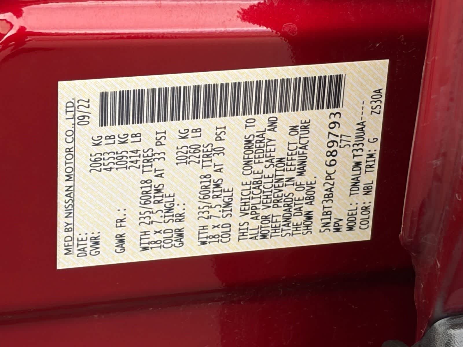 Certified Used 2023 Scarlet Ember Tintcoat Nissan SV image 32