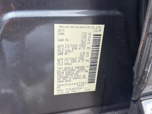 Used 2020 Gray Nissan SL image 31