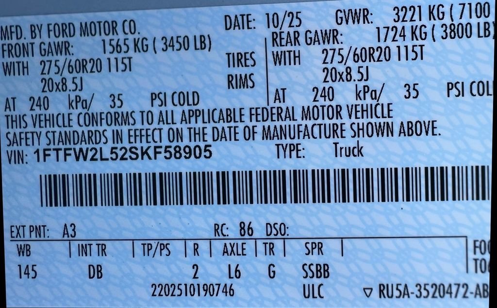 New 2025 Space White Metallic Ford STX TS MotorSport Valor Package image 29