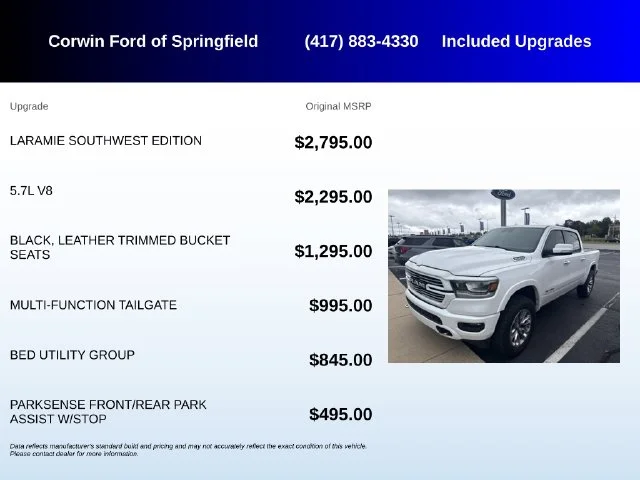 Used 2021 Bright White Clearcoat Ram Laramie image 5