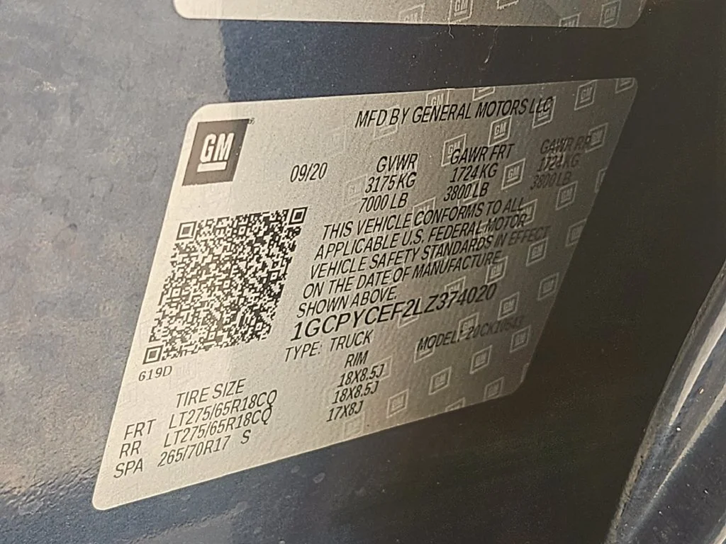 Used 2020 Northsky Blue Metallic Chevrolet Custom Trail Boss image 36