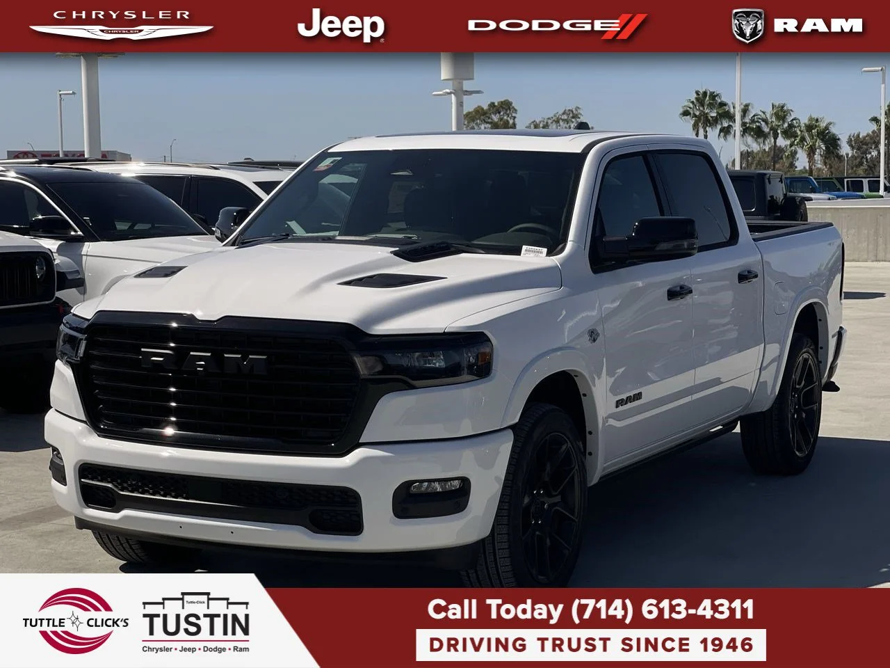 New 2026 Bright White Clear-Coat Exterior Paint RAM Laramie image 9