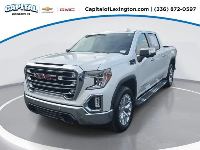 Used 2019 WHITE FROST TRICOAT GMC SLT image 1