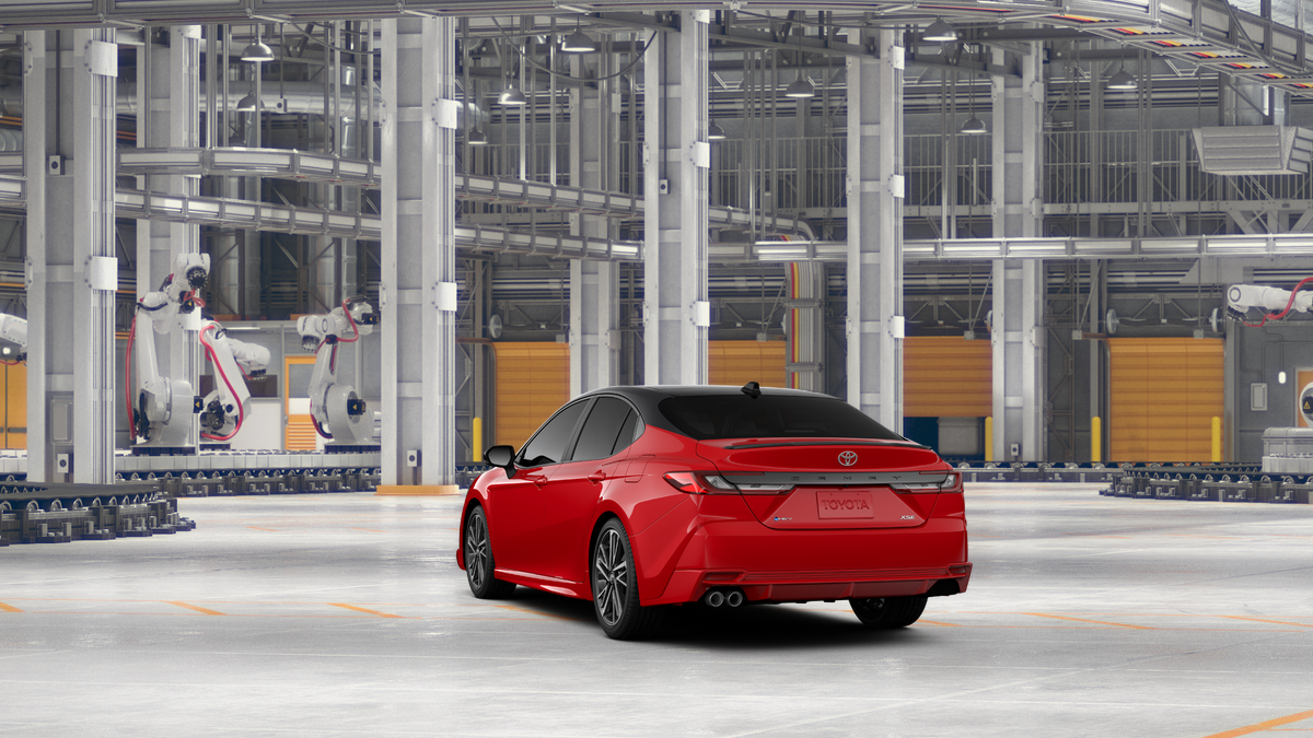 New 2027 Supersonic Red with Midnight Black Metallic roof Toyota XSE image 7