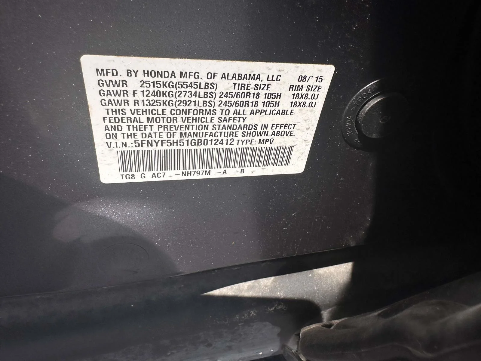 Used 2016 Gray Honda EX-L image 21