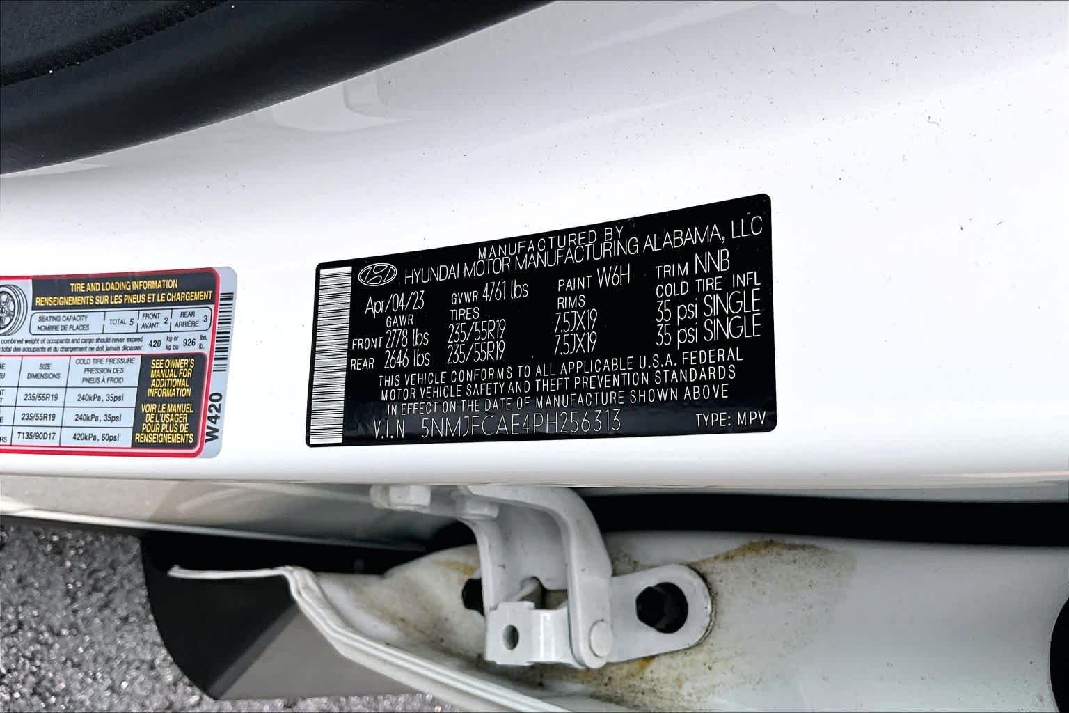 Used 2023 Serenity White Pearl Hyundai SEL image 62