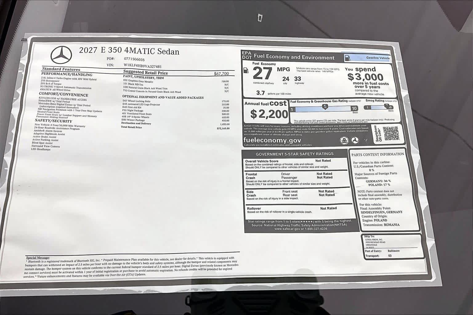 New 2027 Graphite Grey Metallic Mercedes-Benz E 350 image 25